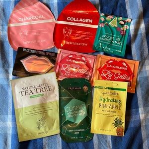 FREE WITH PURCHASE OF BUNDLE Assorted 9 piece bundle of face and lip masks